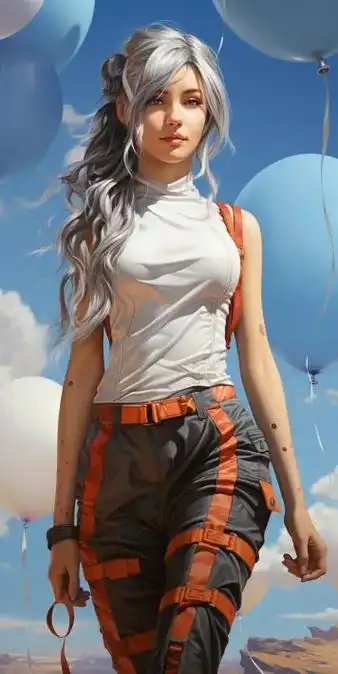 卡通现实风格马尾女孩壁纸时尚与可爱并存.