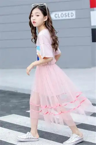 儿童装女童套装5夏装2021新款公主裙子洋气夏天12岁女孩潮