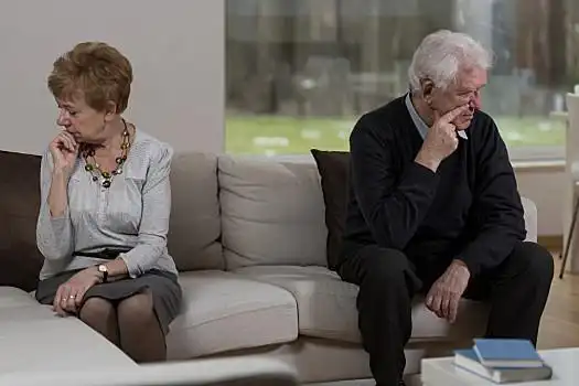 悲伤,安静,老年,夫妻,争执