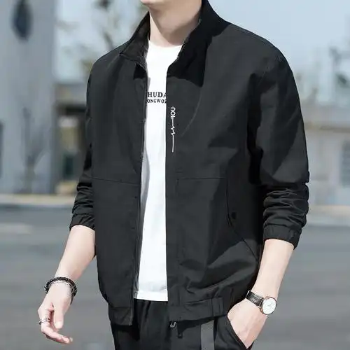 hlcoman外套男士2021春季新款衣服春装棒球服春秋款休闲上衣百搭男装