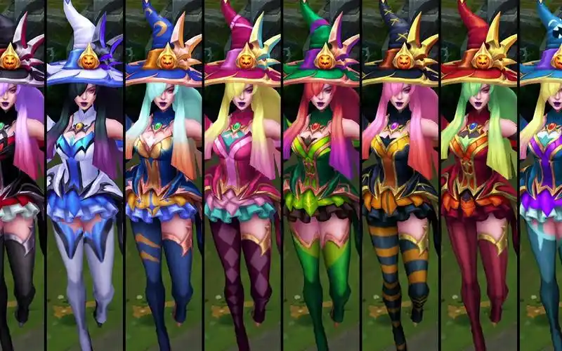 【英雄联盟】万圣节 球女 炫彩皮肤预览(多技能展示)_英雄联盟