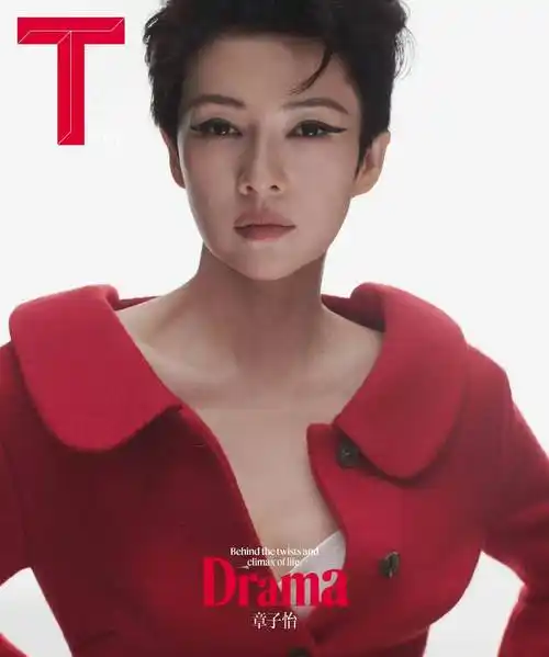 章子怡这次是戴着tiffiany&co.的高级珠宝登上的杂志封面的