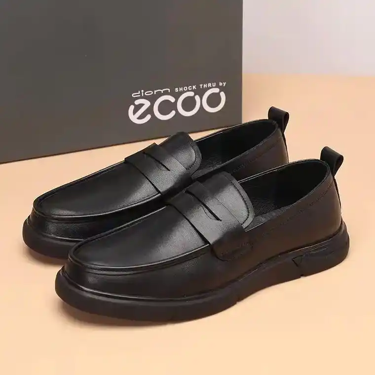 e家新款高档商务休闲皮鞋休闲柔软豆豆鞋驾车皮鞋