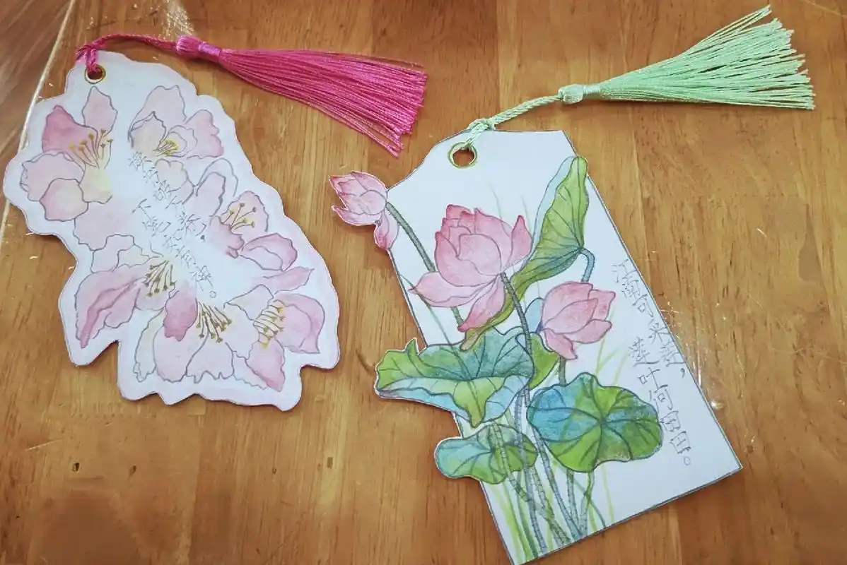 亲子自制书签"荷"——女儿写的格言97