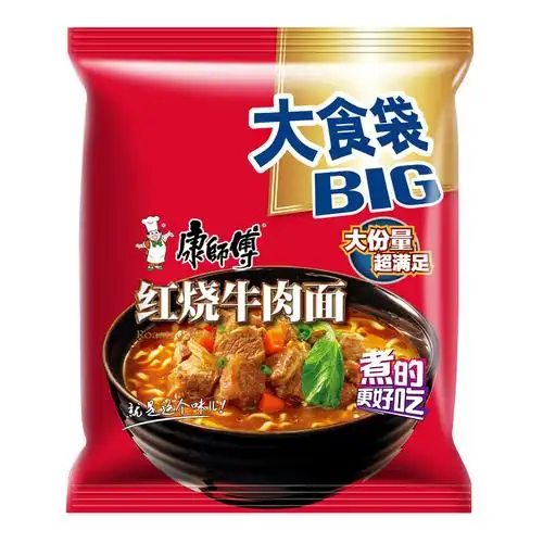 康师傅方便面big大食袋袋装整箱红烧香辣酸菜牛肉方便面