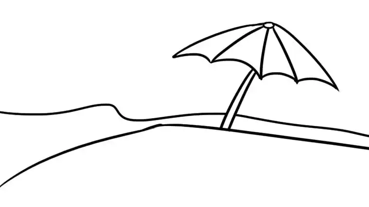 海滩简笔画海滩怎么画好看