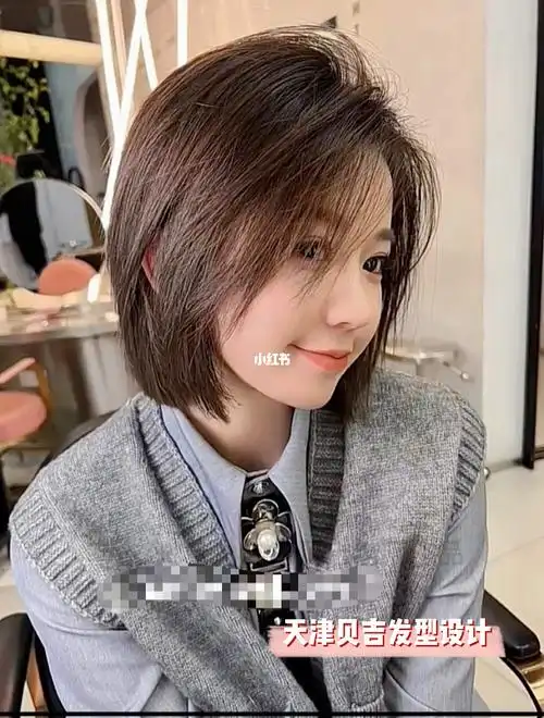 减龄蓬松免打理女生发型必备73显脸小齐肩发