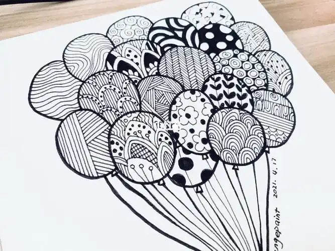 儿童简笔画黑白线条画