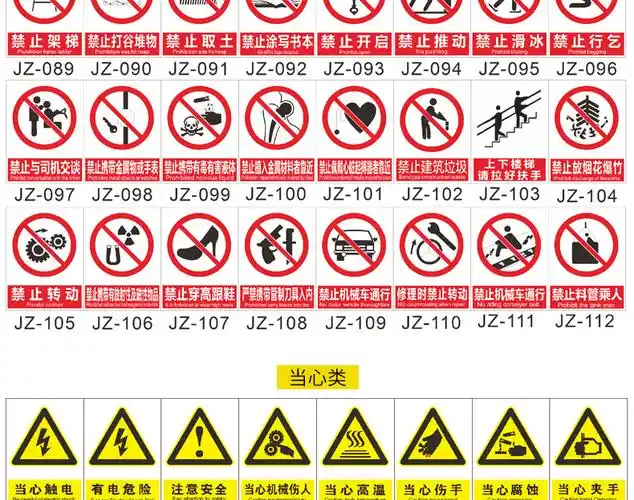 警示牌车间安全施工生产警告标志标牌提示标示贴标语当心触电贴纸板