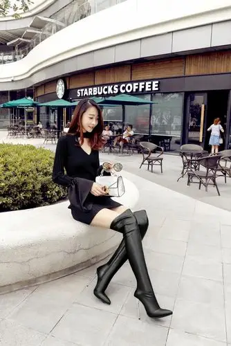 18年新款长靴超高超细跟高镜33-43码女鞋.专业定制筒围