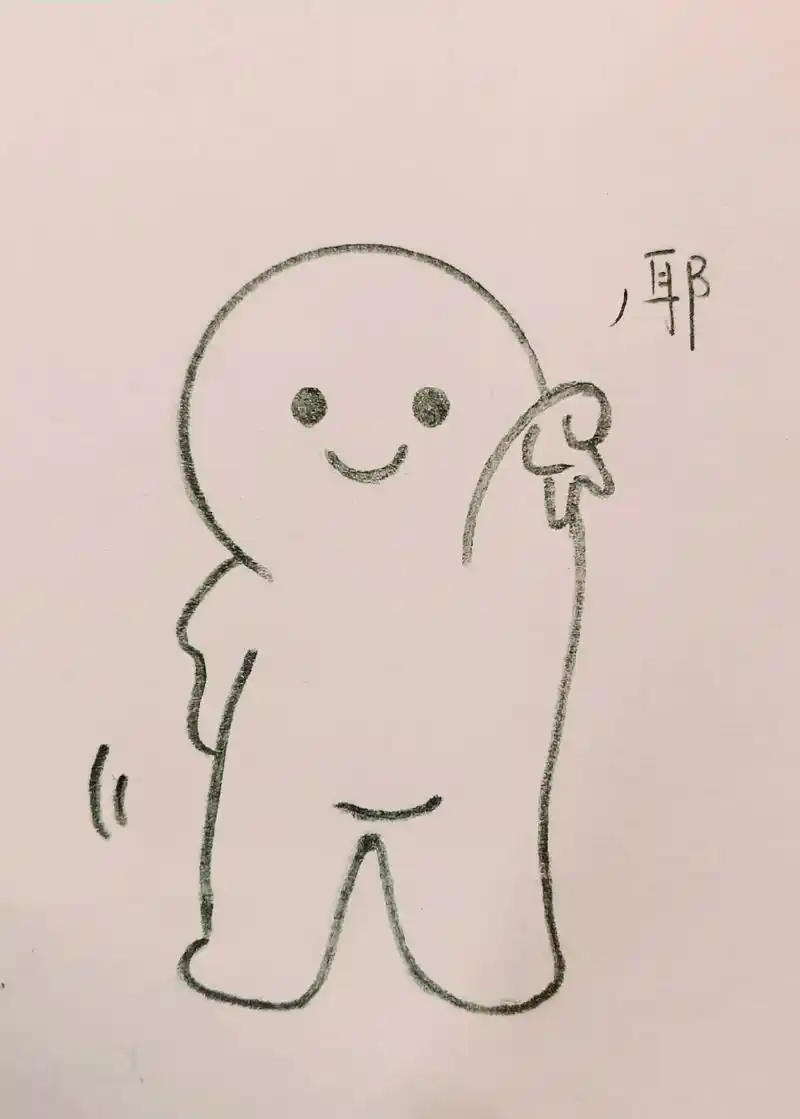 临摹@巧克力曲奇(小红书) #比耶表情包#可爱# - 抖音