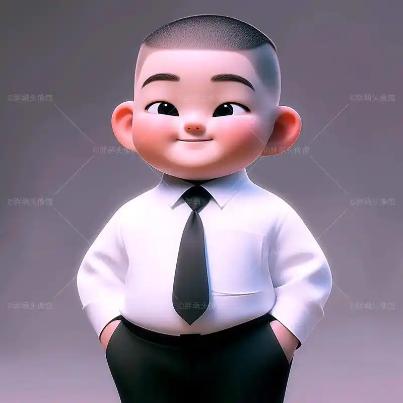 职场型男|光头男人也这么帅.#q版小人也太萌了 #男生头像  - 抖音