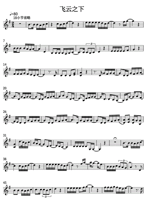 g飞云之下小提琴五线谱揉揉酱.pdf 2页