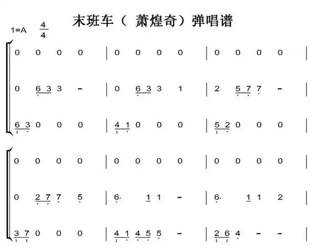 末班车( 萧煌奇)弹唱谱 钢琴谱 钢琴简谱 双手简谱 下载_乐谱网