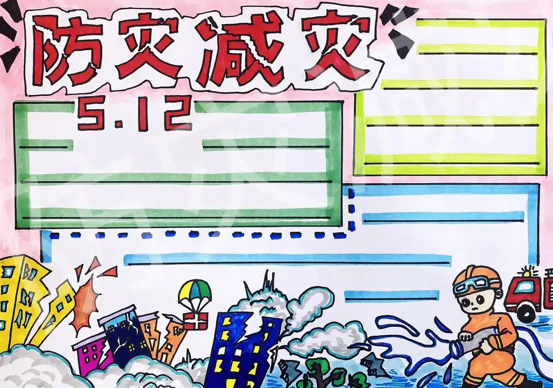 防灾减灾日手抄报模板 防灾减灾手抄报#图文伙伴计划 #防震减 - 抖音