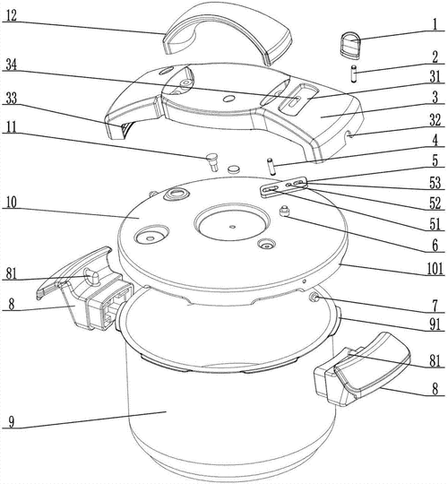 一种压力锅盖开合结构制造技术,电压力锅锅盖结构图专利_技高网