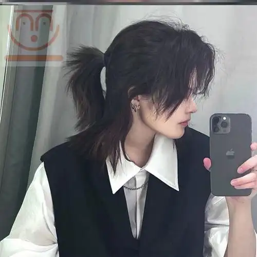 发型设计男 帅气短发_武士头假发男短发韩版帅气日系c