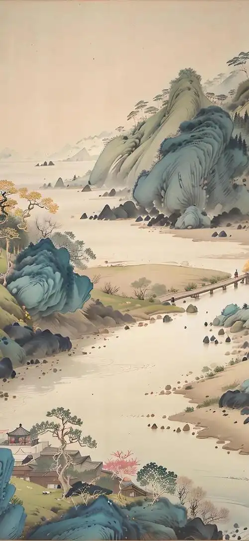 一期山水画壁纸好有意境美
