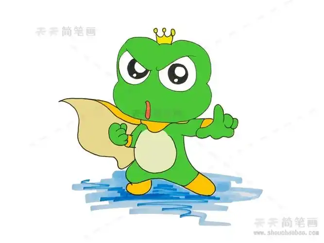 青蛙王子简笔画怎么画可爱