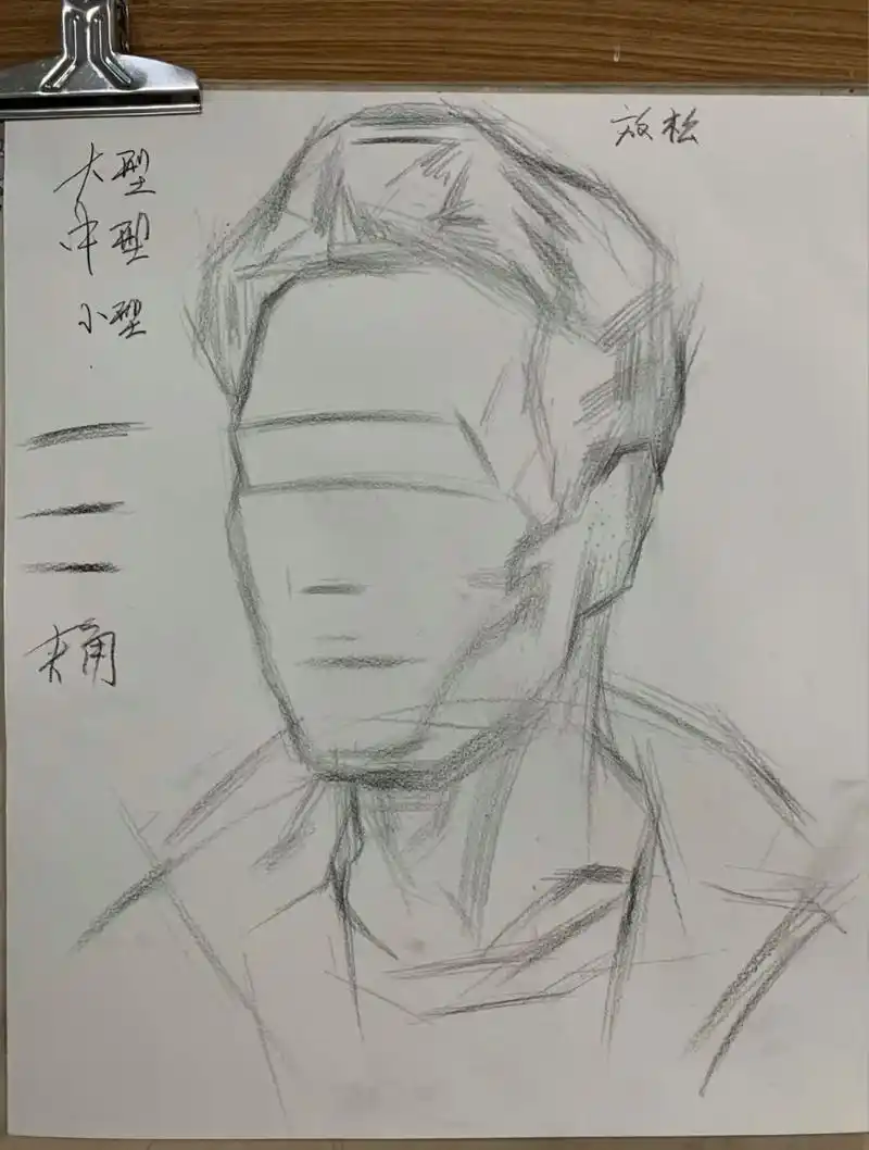 高分素描头像步骤图.via:徐伟森#美术生 - 抖音