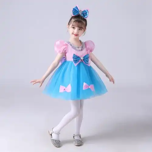 儿童演出服女童表演服元旦幼儿园纱裙可爱公主裙蓬蓬裙合唱舞蹈服