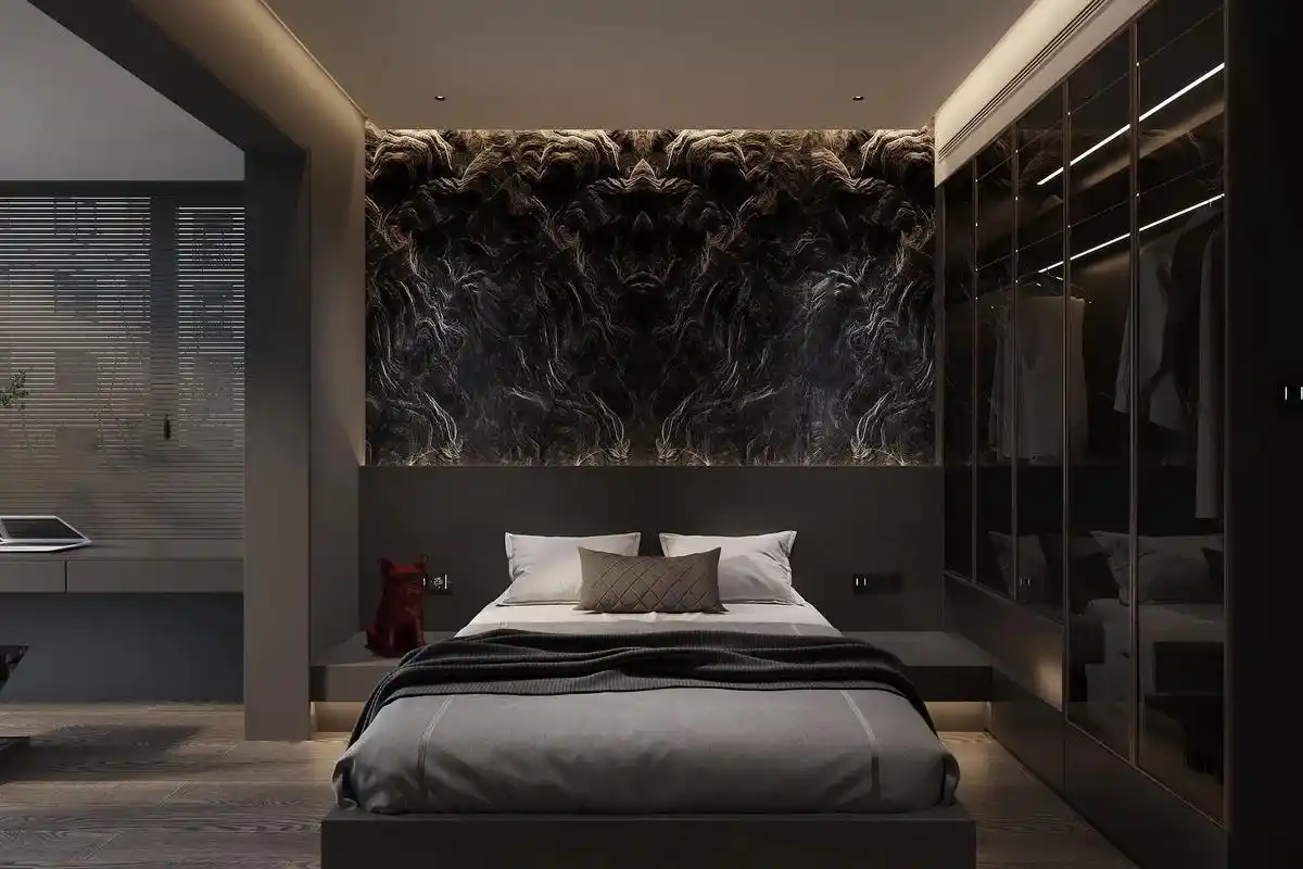 神秘酷炫的暗黑系卧室,设计将黑 - 抖音