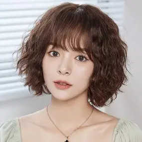 假发女短发微卷短卷发羊毛卷假发套女真发蓬松自然真人发丝全头套