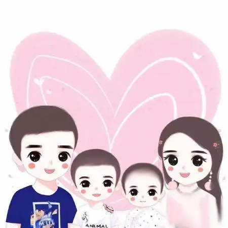 一家四口卡通头像一家四口卡通头像超萌一儿一女图片