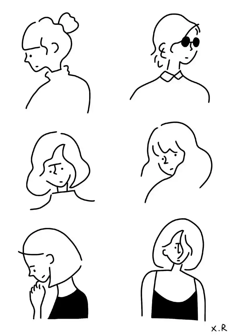 极简手绘《女生头像》#极简手绘#简笔画#极简女生头像#临摹长 - 抖音