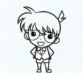 柯南简笔画图片 - 简单简笔画