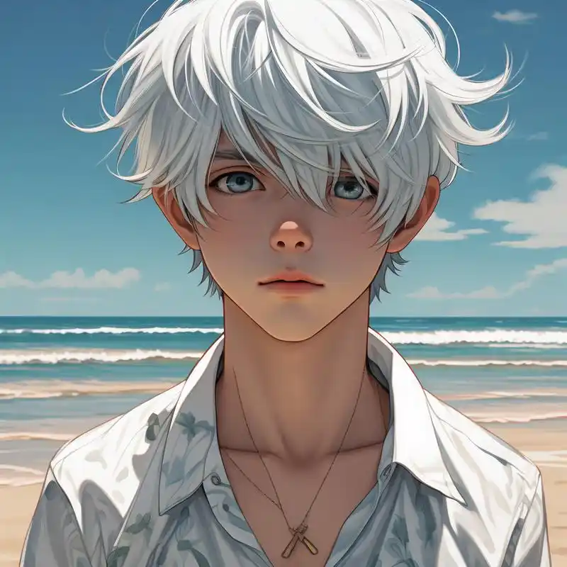 99白发男生,漫画风头像97