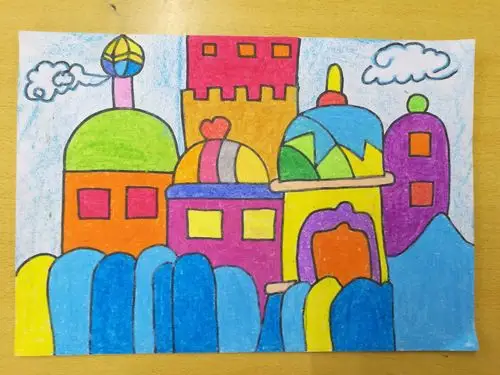 每节美术课前,画的示范画.看着还好吧,凑合吧