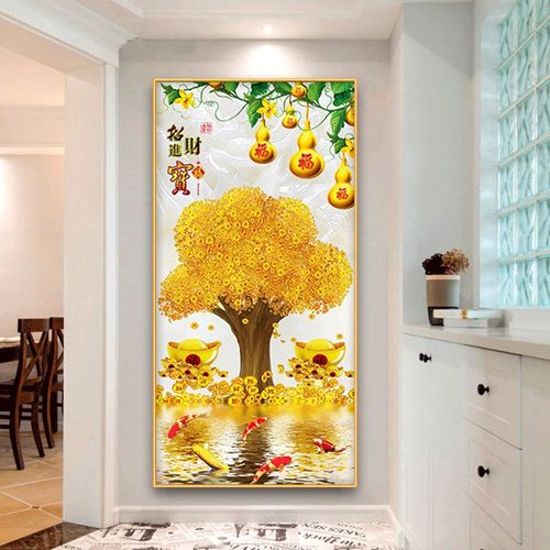 粘钻十字绣招财进宝2021新款钻石绣发财摇钱树客厅满钻diy钻石画