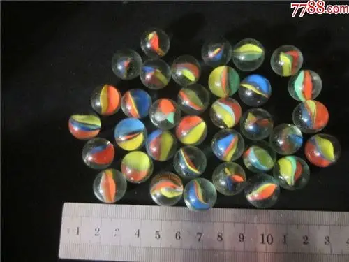 80后童年怀旧回忆老玻璃弹珠玻璃球三色玻璃球一组