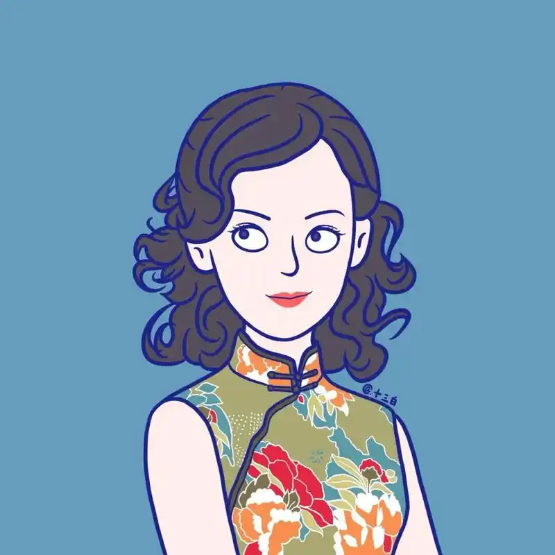 第二组旗袍美人,比较难猜哦95 手绘头像 旗袍 女星 #我是原创插画师