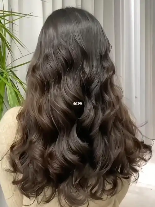 法式烫中长发波浪卷真实烫发