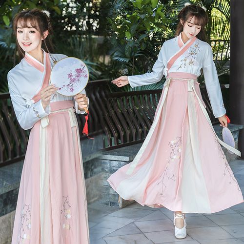 改良日常汉服夏古装女仙女清新淡雅学生中国风长裙古风套装女