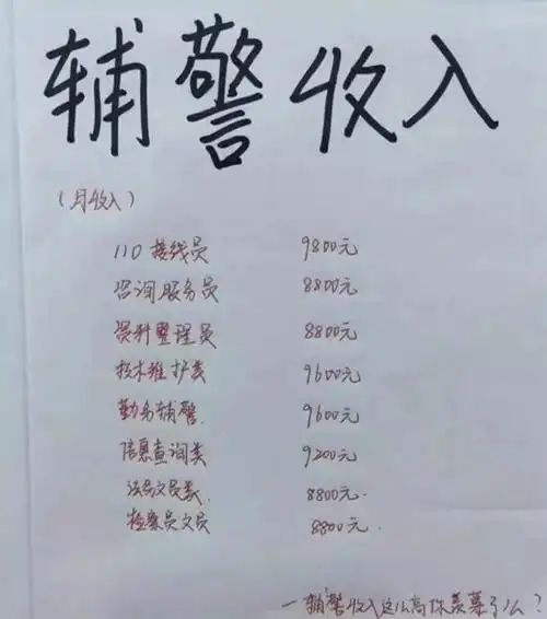 震惊了,这才是辅警的真实收入!