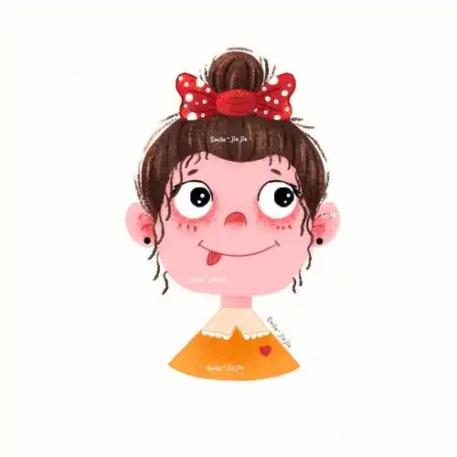 儿童插画一组人物头像