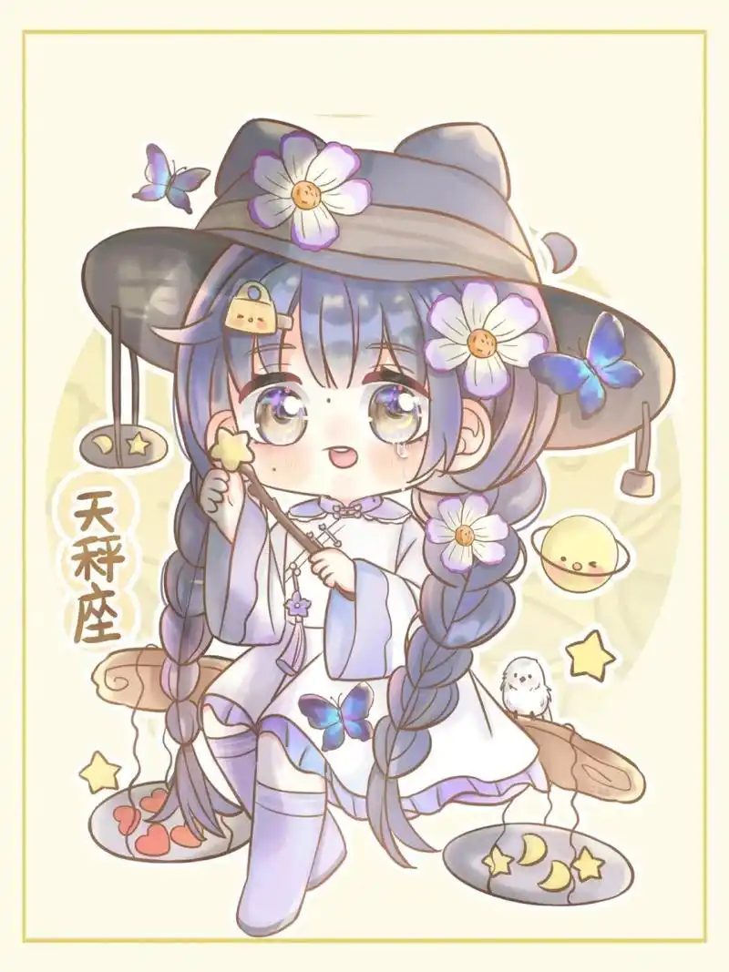 原创q版 |十二星座系列 |天秤座(22/100) 挑战画满100张q版原创人物