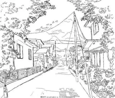 动漫风景手绘简笔画