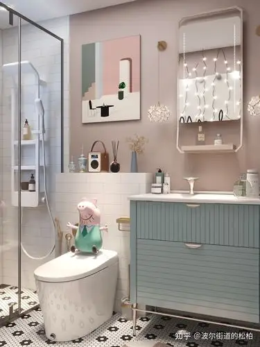 粉色 蓝色浴室设计,小清新气质 - 知乎