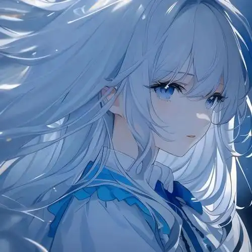 动漫蓝色系女生头像_小红书