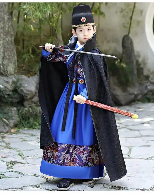 明朝汉服男古装锦衣卫儿童飞鱼服明制童小孩侠客中国风唐装春秋 170cm