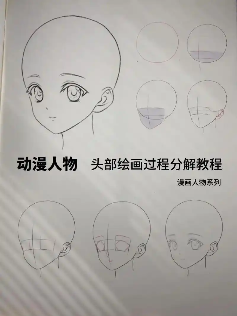 动漫人物头部侧脸画法过程教程.