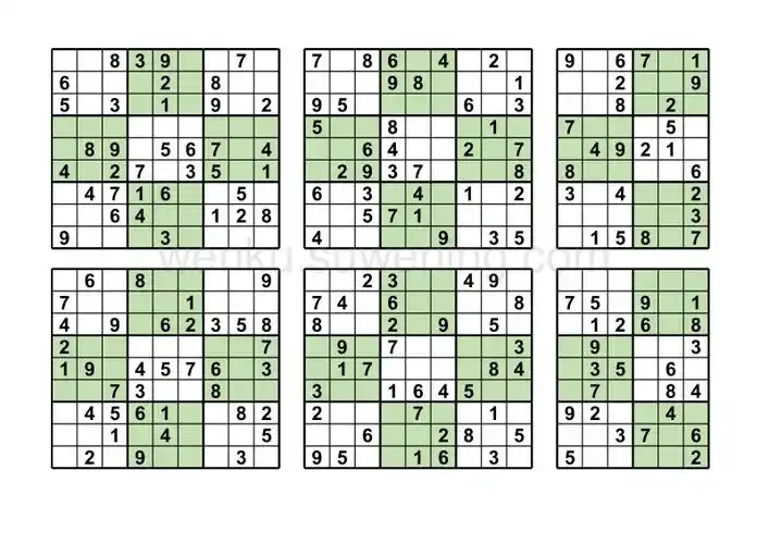 入门级九宫格数独(a4横版直接打印共五张30题)