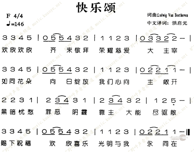欢乐颂 歌谱 简谱