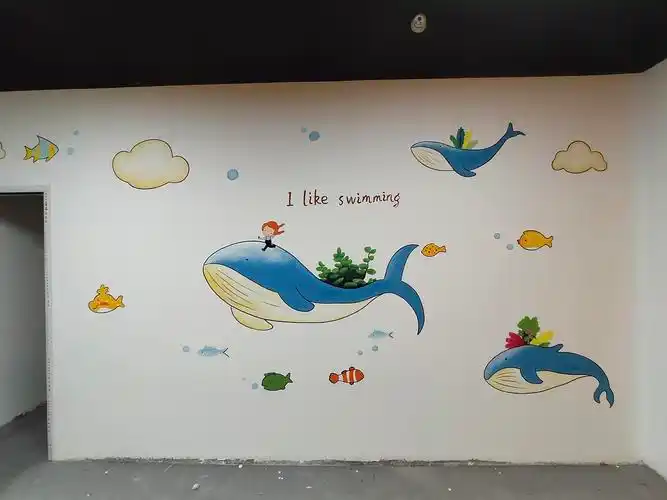 漫画墙绘几米漫画墙绘卡通墙绘海豚墙绘