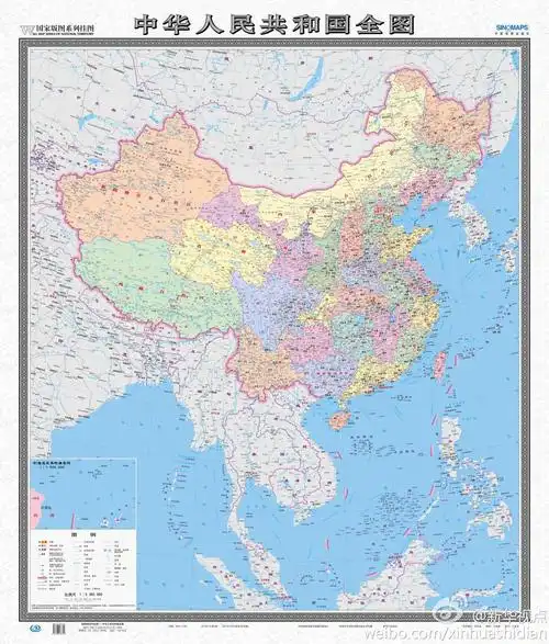 中国地图最新版本的,有南海的 在哪里下载