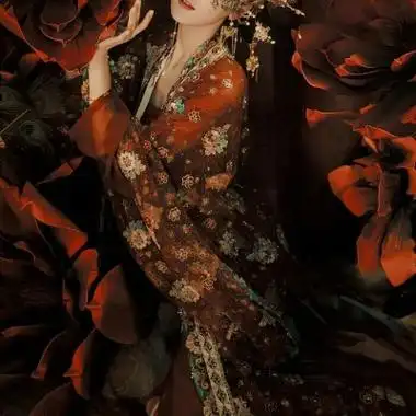 红衣古风女头像,女生头像图片